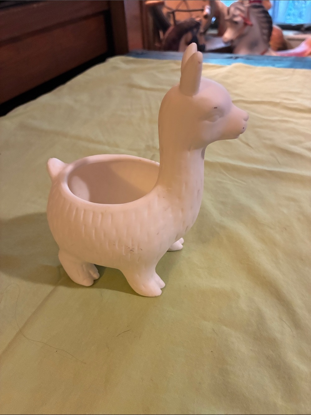 Kirklands Cream Llama Planter Decorative Vase